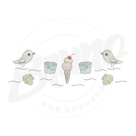 MP28M097 - Passarinho e sorvete