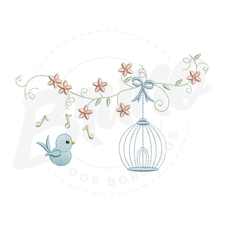 SMG01M009-1 SMG01M009 - Pássaro e gaiola