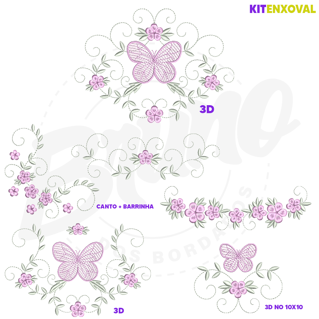 Kit Enxoval #146 - Borboleta 3D