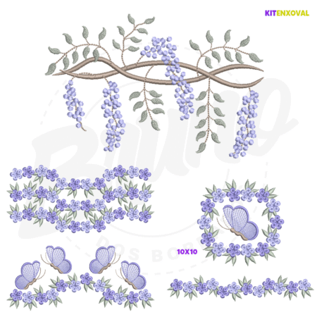 Kit Enxoval #169 - Flores e borboleta
