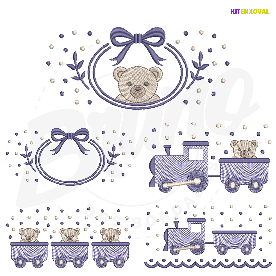 Kit Enxoval #170 - Ursinho e trem