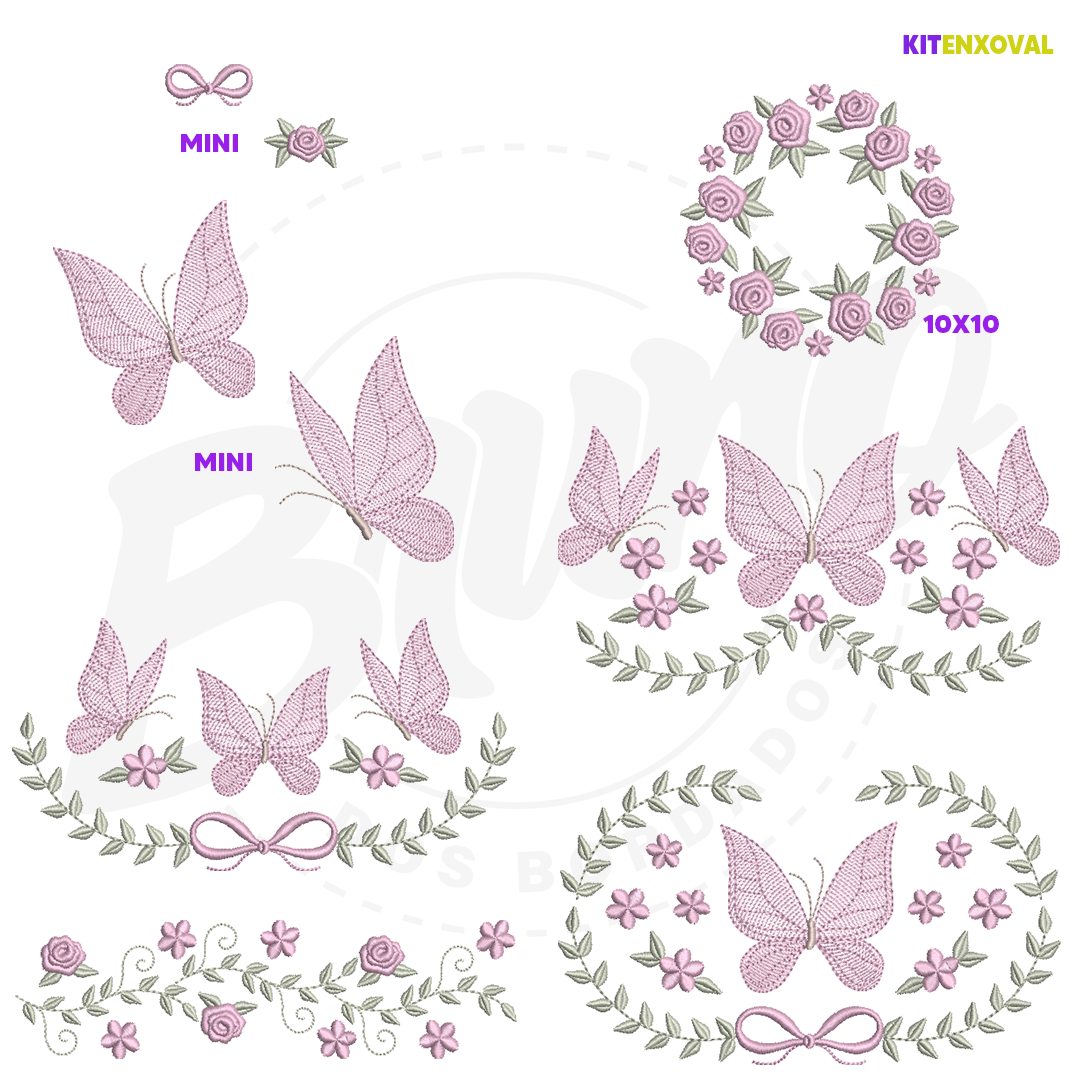 Kit Enxoval #165 - Borboleta e floral