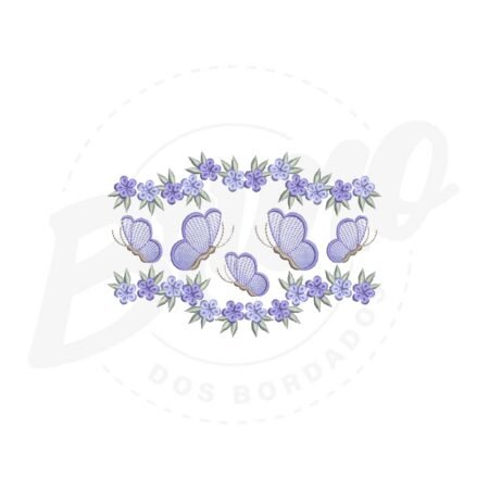 MP34M018 - Barrinha floral e borboletas