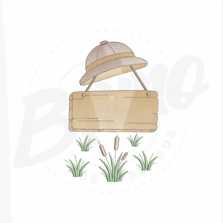 MP35M023 - Plaquina safari para nome